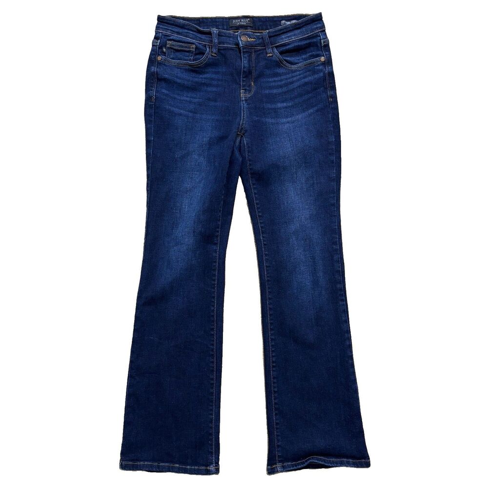 Judy Blue Boot Cut Jeans Womens 9/29 Dark Blue Wash Denim Stretch Mid Rise